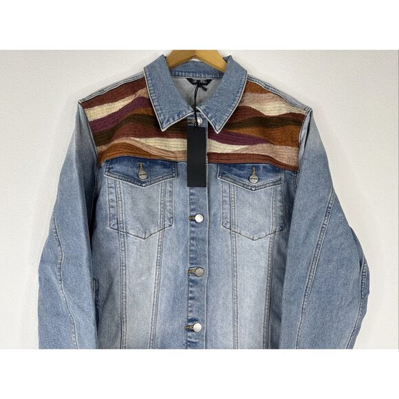 Driftwood Jeans Denim Jacket Arizona Sunrise Womens Plus Size 3X Embroidered NEW - Picture 6 of 16